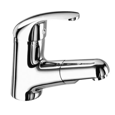 Rubinetto Miscelatore Monocomando Per Lavabo C/Doccia Estraibile Serie Blu Scarico 11/4 Idroweb