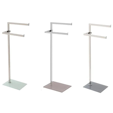 Piantana Portasciugamani In Acciaio Cromato Dim. Cm(Lxpxh):28X20X86 Bianco Brand Srl