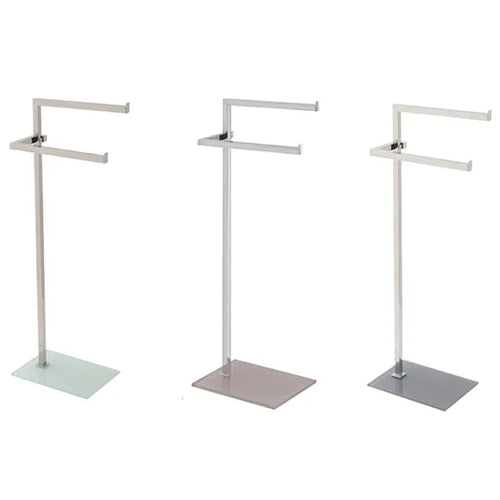 Piantana Portasciugamani In Acciaio Cromato Dim. Cm(Lxpxh):28X20X86 Bianco Brand Srl