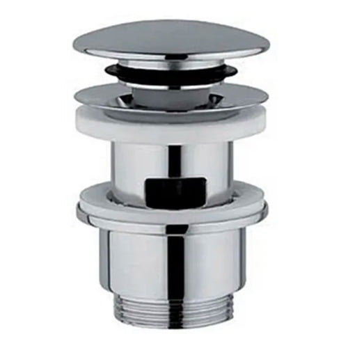 Piletta Clic Clak Con Tappo In Ottone Tonda Cromata Con Troppo Pieno 11/4 Idroweb