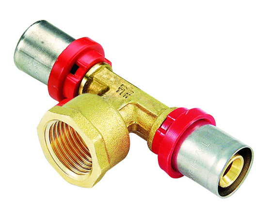 Raccordo A T Femmina Per Tubo Multistrato A Pressare Modello Al-Cobrapex 3/4 Ø26 Tiemme Raccorderie Spa
