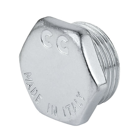 Tappo Maschio In Ottone Cromato Serie 1500 3/8 Tiemme Raccorderie Spa