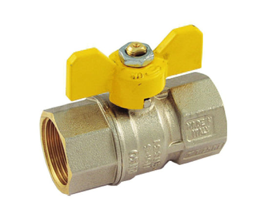 Valvola Arresto A Sfera In Ottone Con Farfalla Per Gas Femmina Femmina 1 Tiemme Raccorderie Spa