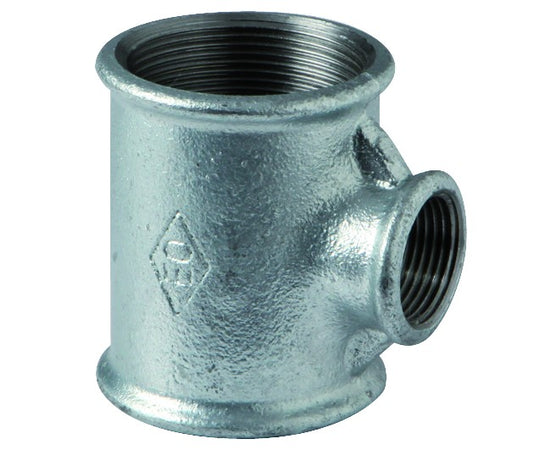 Raccordo A T Ridotto Femmina In Ghisa Malleabile Zincata 1X3/4X1 Georg Fisher