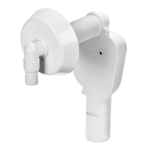 Sifone Ad Incasso Per Lavatrice In Pp Con Placca Bianca Cromato Geberit