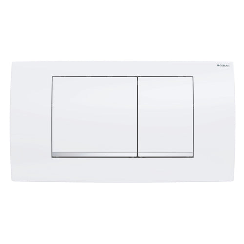 Placca 2 Tasti Modello Twinline 30 Bianco/Cromato/Bianco Geberit