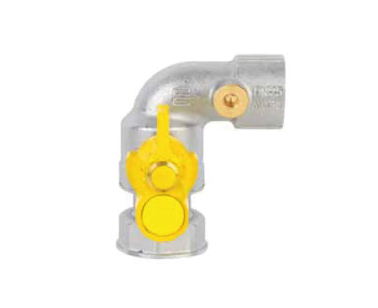 Valvola Arresto A Sfera In Ottone A Squadra Con Farfalla E Presa Pressione Per Gas Femmina Femmina 1 Enolgas Bonomi Spa