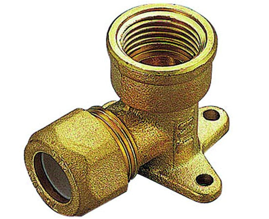 Raccordo Curvo Femmina Flangiato Con Ogiva In Ptfe Per Tubo Rame Modello 1200 1/2 Ø14 Tiemme Raccorderie Spa