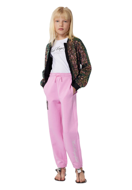 KARL LAGERFELD Bomber Bambina Karl Lagerfeld con paillettes ricamate da bambino