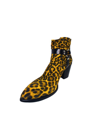 ROCCO P Scarpe Donna Rocco P Stivaletto con tacco leopardato-Chiusura a cerniera nel retro caviglia-Accessorio anello laterale da donna
