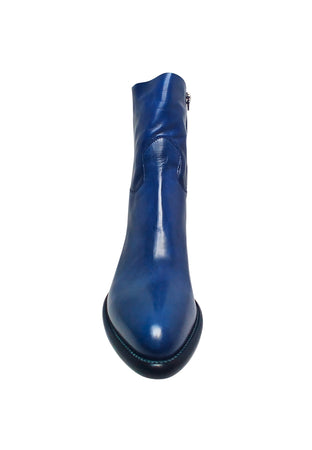 ROCCO P Scarpe Donna Rocco P Stivaletto con tacco basso- Chiusura con cerniera-In pelle liscia blu. da donna