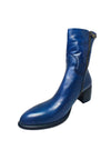 ROCCO P Scarpe Donna Rocco P Stivaletto con tacco basso- Chiusura con cerniera-In pelle liscia blu. da donna