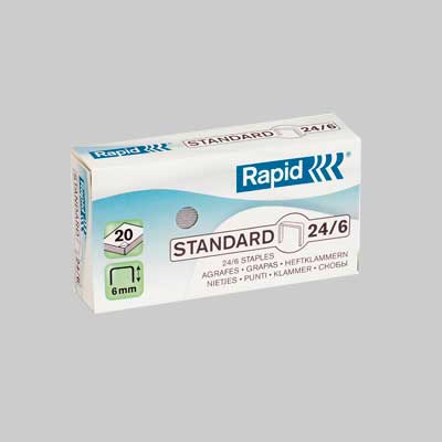 Punti Per Cucitrice '24/6' Per Codice 0496202 - H. 6 Mm - Confezione 2000 Pezzi - Rapid