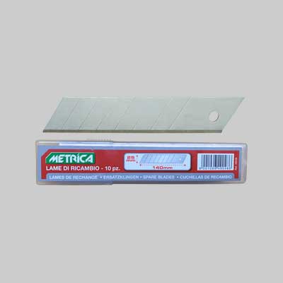 Lama Di Ricambio Per Cutter Professionale Metrica 18X110X0,5 Mm - Confezione 10 Pezzi - Metrica