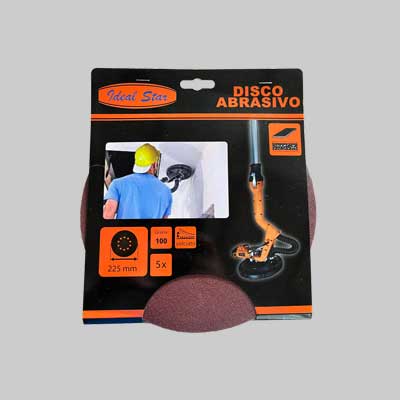 Disco Abrasivo Velcrato Per Levigatrice Ideal Star Ø 225 Grana 100 - Conf. 5 Pezzi - Ideal Star