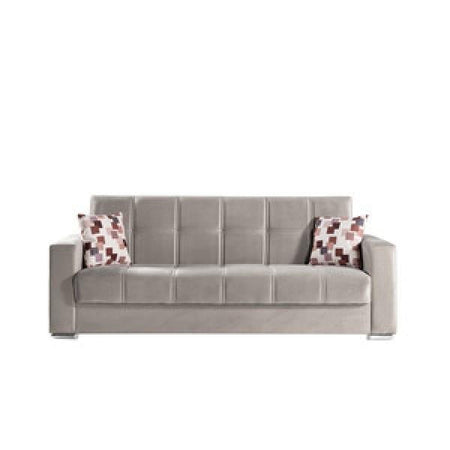 Divano Posti 3 Posti Pronto Letto 2 Cuscini Braccioli ALBA CM. 226x85x92