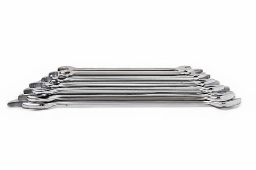 Chiave A Forchetta Doppia Fissa In Serie Professionale- In Serie Pz.8 Da 6X7 A Mm.20X22 - 1 Blister Alte