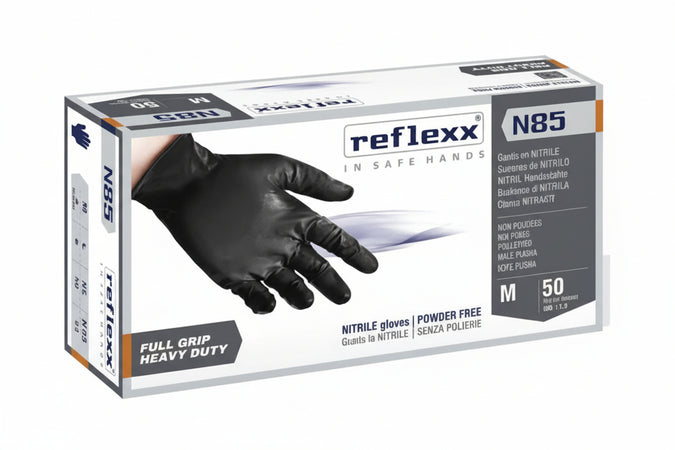 Guanto In Nitrile Grip 3D Gr.8,4 Senza Polvere Nero- - Tg.M In Conf. Da 50 Pz. - 2 Pezzi