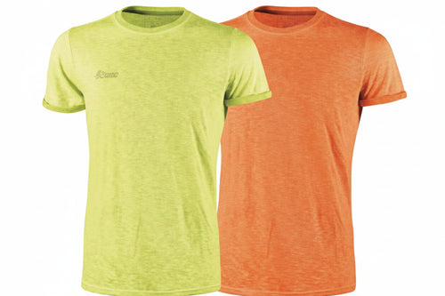 T-Shirt Fluo Manica Corta- - Tg.M - Yellow - 100% Cotone - 3 Pezzi U-Power
