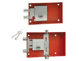 Serratura Con Chiave A Doppia Mappa Per Cassaforte X Mod.803A 4 Pist. Lat. Vert. Mm.230X146X43 Stark