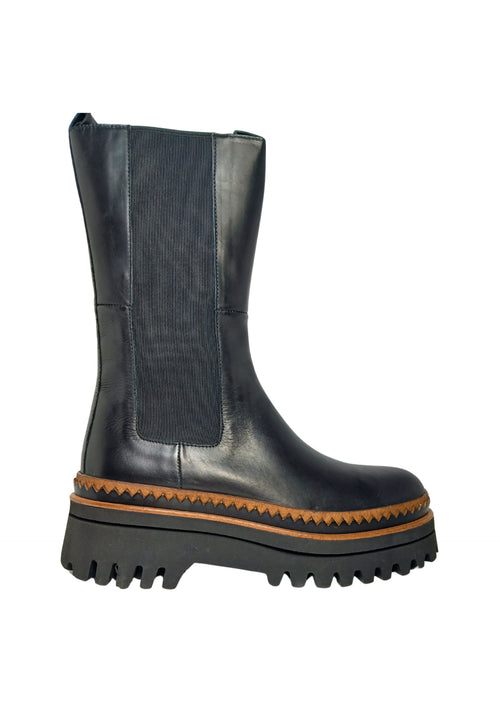 TRE EMME Scarpe Donna Tre Emme Stivaletto in pelle-Suola carrarmato-Senza tacco-Punta tonda da donna