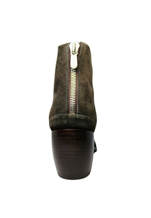 ROCCO P Scarpe Donna Rocco P Stivaletto scamosciato marrone a punta con tacco basso-Chiusura a cerniera alla caviglia da donna