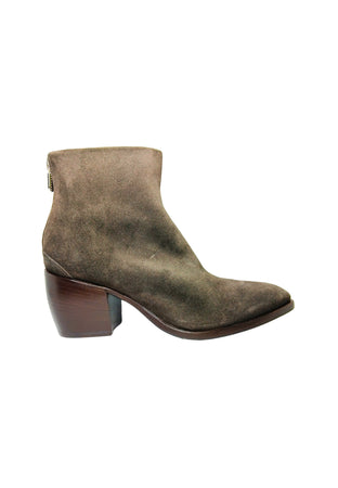ROCCO P Scarpe Donna Rocco P Stivaletto scamosciato marrone a punta con tacco basso-Chiusura a cerniera alla caviglia da donna