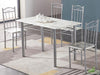 SET TAVOLO RETTANGOLARE 120X70Xh75 CM+ 4 SEDIE MDF COLORE LEGNO O MARMO