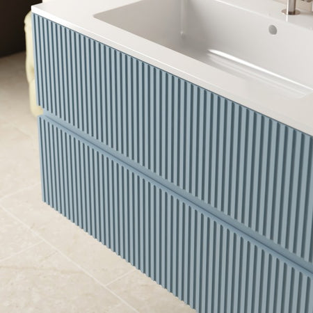 Mobile Bagno Sospeso Modello Sophia 80Cm Base Sospesa -Lavabo - Cashmere -Specchio Escluso Mobo