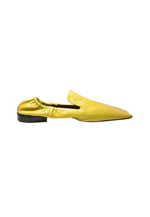 Bottega Veneta Scarpe Donna Mocassini beige in pelle-Punta quadrata-Suola in cuoio da donna