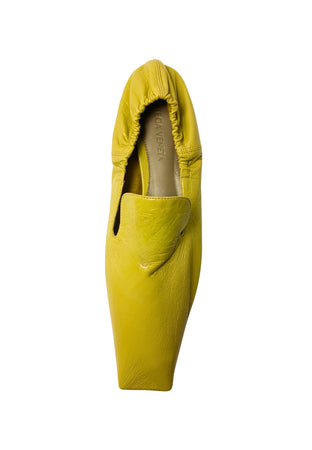 Bottega Veneta Scarpe Donna Mocassini beige in pelle-Punta quadrata-Suola in cuoio da donna