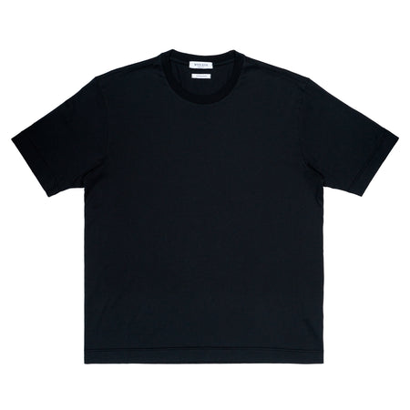 WOOL &amp; CO T-shirt Uomo Wool &amp; Co Paricollo Cotone Mako Nero MM da uomo