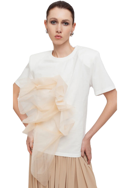 WEILI ZHENG T-shirt Donna Weili Zheng con organza da donna