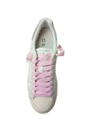 D.A.T.E. Scarpe Donna DATE Base Nylon White. Punta tonda- Chiusura con lacci rosa da donna