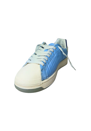 D.A.T.E. Scarpe Donna DATE Base Nylon Sky. Punta tonda- Chiusura con lacci bianchi da donna