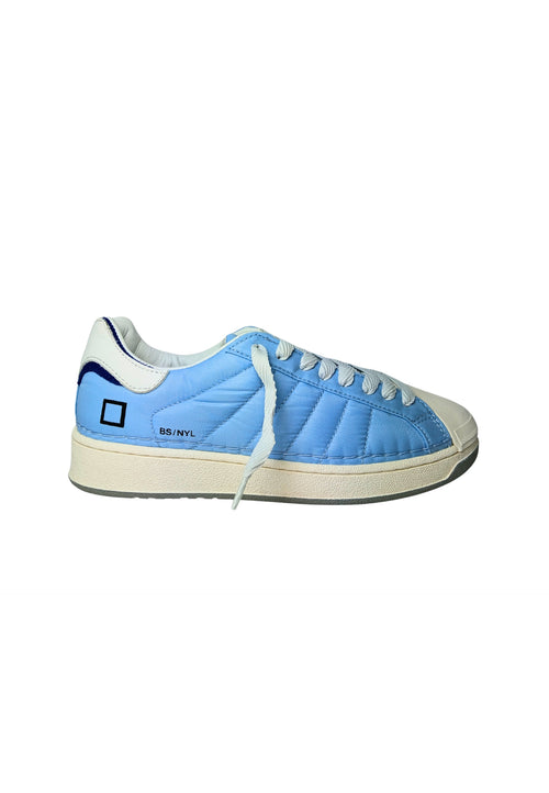 D.A.T.E. Scarpe Donna DATE Base Nylon Sky. Punta tonda- Chiusura con lacci bianchi da donna
