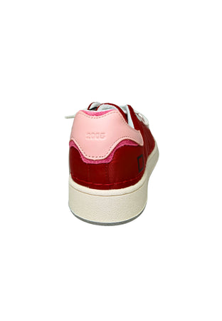 D.A.T.E. Scarpe Donna DATE Base Nylon Red. Punta tonda- Chiusura con lacci bianchi da donna