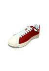 D.A.T.E. Scarpe Donna DATE Base Nylon Red. Punta tonda- Chiusura con lacci bianchi da donna