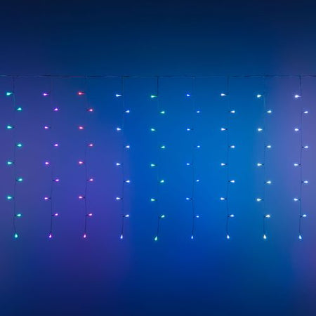 Tenda luminosa 180 led multicolor di Natale cascata da interno ed esterno 400 cm