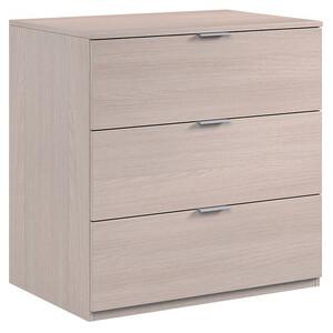 KIT COMO' CASSETTIERA 3 CASSETTI CM. 80X38X77 BIANCO O ROVERE CHIARO