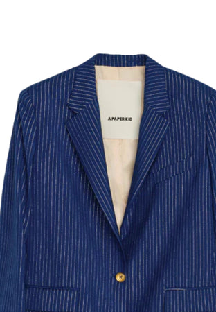 APAPERKID Blazer Donna gessato over da donna