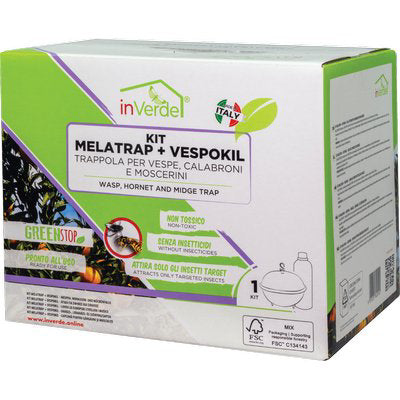 Trappola Vespe Calabroni Moscerini Inverde Contenitore + Esca Vespokil