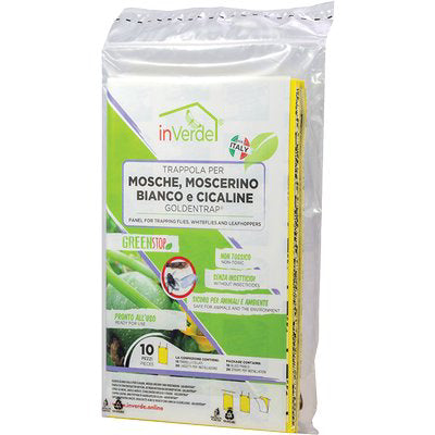 Trappola Cromotropica Mosche Inverde - Cm 16X25 Cf=Pz 10- 2 Confezioni