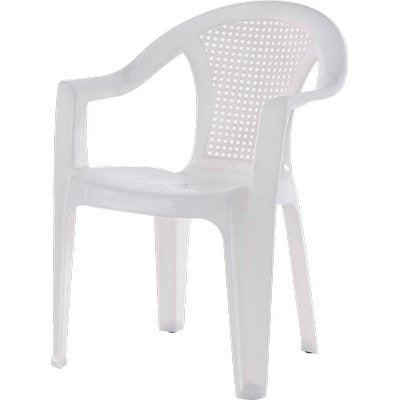 Sedia Milos + Braccioli Domus Pp Bianco Cm 53X45 H.Cm 77