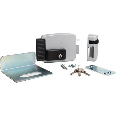 Serratura Metallo Applicare Elettrica 11721N Cisa Zincata C.Tondo Fisso+Scr+Tett E.Mm 50/80 Sx