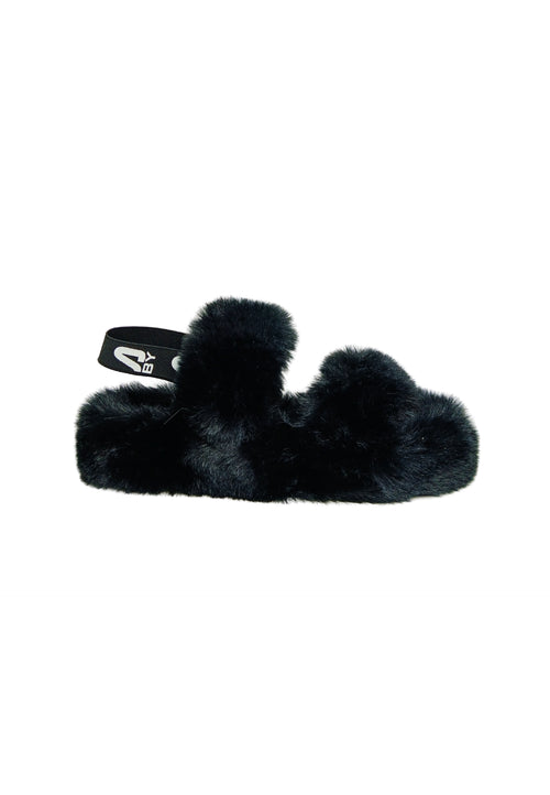 MASSIMO SANTINI Scarpe Donna Massimo Santini Sandalo MERIDA in pelliccia Black Fur/elast. da donna