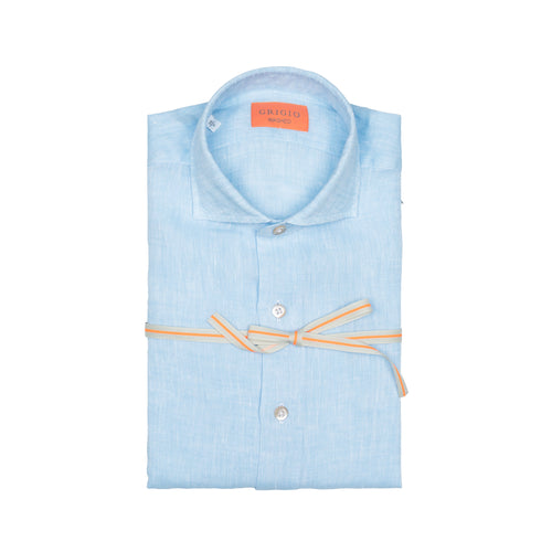 GRIGIO Camicia Uomo Grigio Lino da uomo