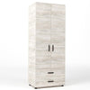 Kit Armadio Moderno in Legno con 2 Ante 2 Cassettoni e Asta cm 80x52x205h