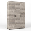 Kit Armadio Moderno Grande in Legno con 3 Ante 4 Ripiani Asta cm 120x52x205H