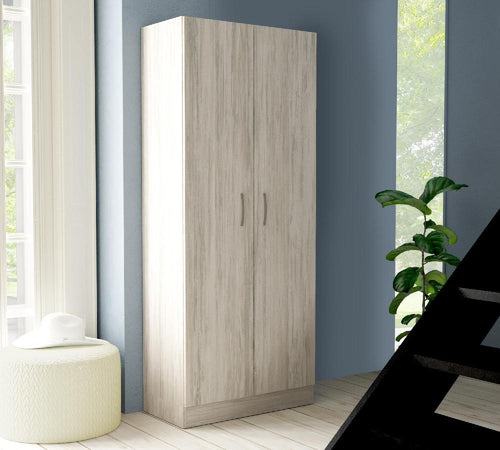 Kit Armadio 2 Ante Ripiano Fisso Appendiabiti 71x51,5xh181 cm